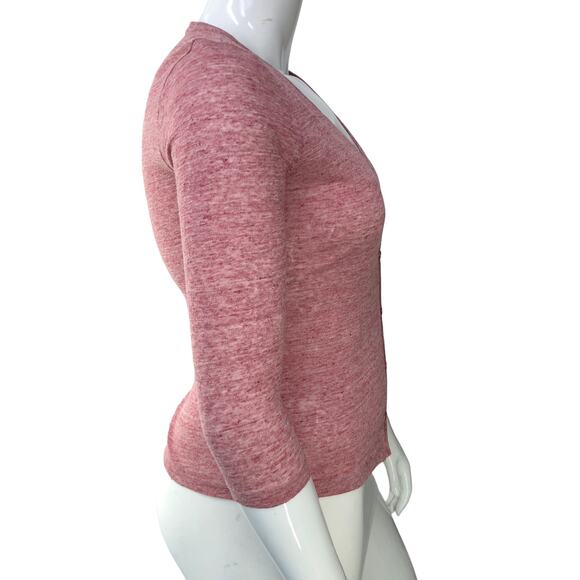 Majestic Filatures Womens Size 3 US M Deluxe Tee Shirt Cardigan Linen V Neck - Picture 9 of 15